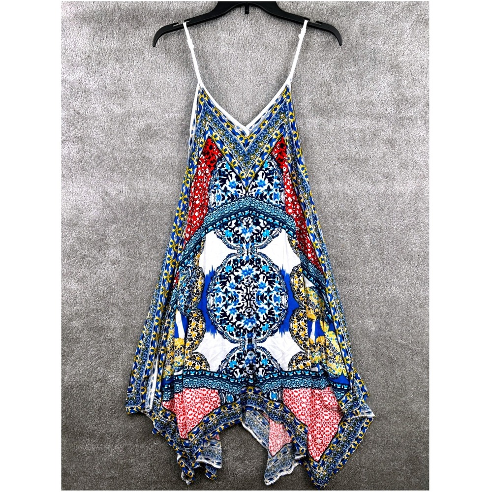 Forever 21 Women's S Handkerchief Hem Boho Slip Long Dress Y2K Festival Eclectic